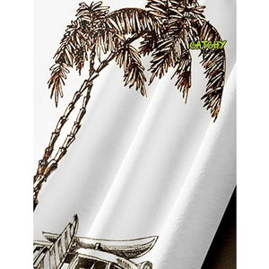 Vente en gros OEM de chemises hawaïennes à manches courtes avec logo personnalisé pour hommes chemises de vacances à la plage - Product Image 5