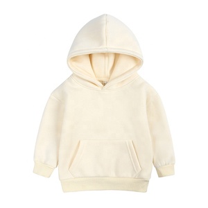 NUEVA venta al por mayor de niños de color sólido en blanco Deportes Sudadera con capucha Niños y niñas Sudadera con capucha de lana de algodón - Product Image 5