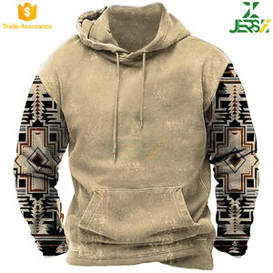 Sudadera con capucha de vaquero occidental de invierno para hombre, jersey de gran tamaño con estampado gráfico de país, camisa con bolsillo forrado, transpirable y elegante - Product Image 5