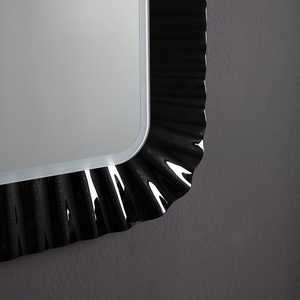 Reversible Installation 94x68 LED Mirror with Black Fused Glass <b>Frame</b> - Product Image 5
