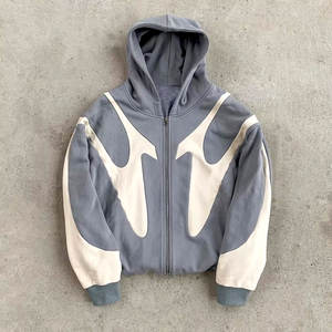 Sudadera con capucha con estampado de letras retro americano estilo Harajuku sudadera casual pareja moda cremallera sudaderas con capucha moda urbana streetwear - Product Image 1