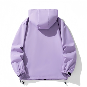 Veste d'extérieur souple coupe-vent et imperméable de haute qualité pour hommes, motif d'hiver de grande taille, solide avec fermeture à glissière - Product Image 2