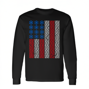 <b>Poker</b> <b>Chips</b> American Flag Long Sleeve T-Shirt Red Blue USA Card Player Design - Product Image 2