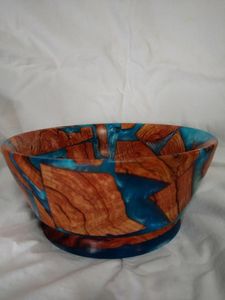 Meilleur Prix Personnalisé Taille Bleu Clair Résine Époxy Bois Bol Serveurs En Ligne Résine Bol Usine Contactez nous! - Product Image 2