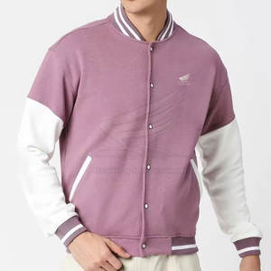 Chaqueta Universitaria Personalizada para Hombre, Logotipo Frontal, Estilo Urbano, Transpirable, Cuello Mao, Poliéster/Algodón, Invierno - Product Image 1