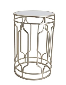 Elegantes mesas auxiliares con anillos de alambre, diseño lujoso y funcional, perfecto para interiores modernos, múltiples opciones de acabados disponibles - Product Image 3