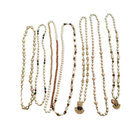 Collier de mariée classique tendance en perles naturelles géométriques faites à la main, avec pendentif long sur chaîne, bijoux multi-designs