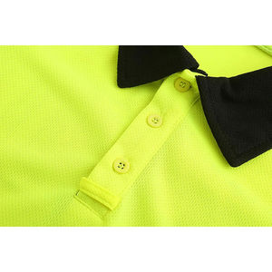 Camiseta personalizada Hi Vis Night Safety Reflective Collar Polo Cotton Workwear para hombre con logotipo de seguridad impreso para seguridad vial - Product Image 5