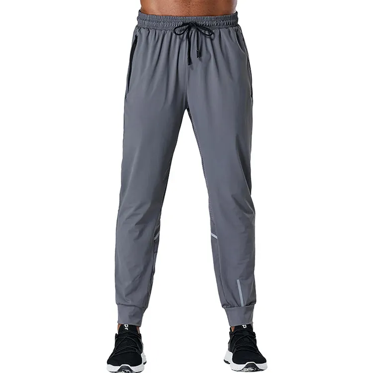 Hot Sale High Elastic Men Quick Dry Pants Gym Light Weight Solid Track Pants Nylon Tight Training Trousers