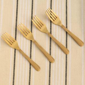 Handicrafts Metal Fork Sets Stainless Steel Silver Plated <b>Tabletop</b> Fruit Piker Fork Set With Golden Brass Handle - Product Image 4