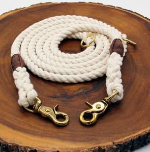 Correa ajustable para perros de cuerda de algodón natural, correa convertible para perros, correa manos libres, correa multifuncional, correa cruzada. - Product Image 2