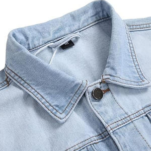 เสื้อโค้ทเดนิมผู้ชายสไตล์วินเทจ ล้างสี ปกพับ แขนยาว แจ็คเก็ตลำลองสำหรับผู้ชาย เสื้อคลุมผู้ชาย - Product Image 3
