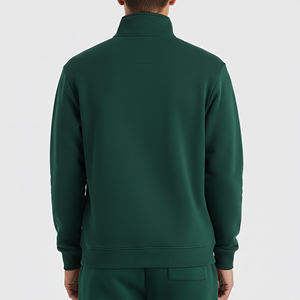 Sudadera de Forro Polar Grueso de Gran Tamaño con Cierre de 1/4, Estilo Vintage Verde, Bordado Personalizado con Logotipo, Unisex, para Invierno - Product Image 2