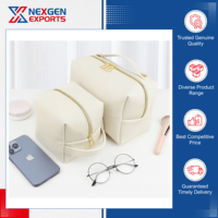 Nouvel arrivage en stock : Sac cosmétique grand format en cuir PU véritable, imperméable, avec fermeture éclair, couleur et logo personnalisables, qualité exceptionnelle
