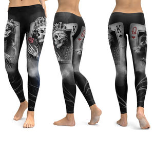 Meilleure vente, Leggings taille haute imprimés en 3D avec tête de mort personnalisés pour femmes, Meilleurs prix pour les grossistes, Tissu tricoté pour femmes - Product Image 3