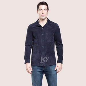 2025หนังนิ่มแท้สำหรับผู้ชายเสื้อเชิ้ตลำลองหนังแท้สำหรับผู้ชายดีไซน์ตามสั่ง - Product Image 6