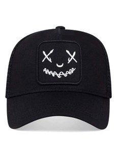 Unisex Bóng Chày Mũ Bông Nụ Cười Chữ Ký Thêu Trên Mặt Trước Chất Lượng Cao Màu Đen/Trắng Màu Lưới Trở Lại Hat Trucker Mũ - Product Image 3