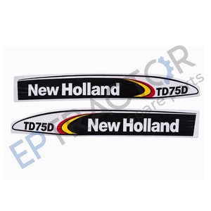 Kit de Adhesivos para Capó de Tractor New Holland TD75D, Juego de Adhesivos de Vinilo Negro - Product Image 3