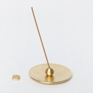 <b>Boat</b> shape wooden palo santo holder with brass arm and tealight candle base smudge burner minimalist home fragrance stand - Product Image 3