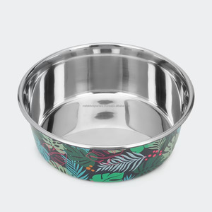 ชามอาหารสุนัขและแมวพิมพ์ลายโลหะสำหรับสัตว์เลี้ยงชามอาหารขัดมันเหมาะกับเพื่อนที่มีขนยาวที่คุณชื่นชอบ - Product Image 2