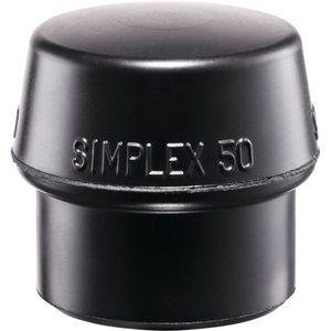 Tête de marteau à percussion SIMPLEX à face souple, diamètre 40 mm, en caoutchouc noir de dureté moyenne - Product Image 1