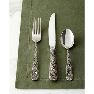 Haute Qualité Argent Plaqué Conception Ronde Poignée Couverts Ensemble En Acier Inoxydable Argenterie Royal Design Mariage De Luxe Cadeau - Product Image 6