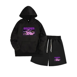 2025 Winter Wholesale High Quality Design Screen Printing Men <b>Hoodies</b> Set Best Quality Short Hoodie Adults Autumn Season - Product Image 1