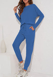 Conjunto Deportivo de 2 Piezas para Mujer, Sudadera Holgada de Cuello Redondo Lisa de Alta Calidad para Invierno y Pantalones Deportivos con Cordón, para Gimnasio - Product Image 6