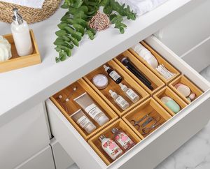WOOD Luxury Mangowood <b>Storage</b> Box, Bin Set - Multi-Use Drawer Organizer <b>for</b> Kitchen, Bathroom, <b>Makeup</b>, Jewelry 8 Box - Product Image 3