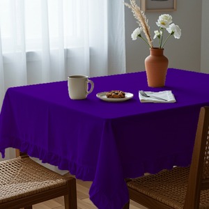 Nappe violette taille unique pour tables à manger tissu polyester pour hôtels et fêtes accueillant les invités 140x180cm 55x70" - Product Image 5