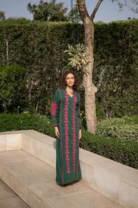 Nouveau à la mode élégant Floral robe à manches longues décontracté élégant col en v dentelle Patchwork Streetwear naturel mignon vacances bohème - Product Image 3