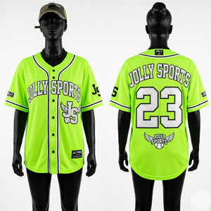 180 GSM Polyester <b>Mesh</b> Women Baseball Jersey Green White Contrast Panel Custom Tackle Twill Logo Women Cotton Baseball jersey - Product Image 5
