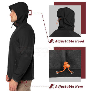 Chaquetas Softshell de estilo callejero para hombre personalizadas para invierno, abrigos térmicos impermeables para acampar al aire libre con capucha - Product Image 5