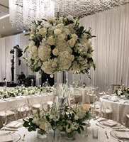 Bouquet de fleurs artificielles en soie moderne personnalisé pour centre de table de mariage, arrangement personnalisable en taille pour toile de fond de scène ou table