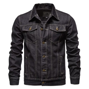 Chaqueta Vaquera de Mezclilla para Hombre de Alta Calidad, Superventas, Personalizable al por Mayor, Estilo Urbano, Otoño, Frente de Cuero Genuino, Resistente al Viento, Transpirable - Product Image 4