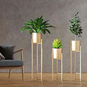 Macetas de metal dorado con soportes Macetas para sala de estar Dormitorio Ideas interiores CALIDAD QUE EL MUNDO SABE HECHO EN LA INDIA - Product Image 2