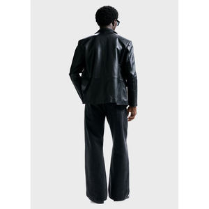 กางเกงยีนส์วินเทจทรงขาบานสำหรับผู้ชายไซส์ใหญ่ ขายส่ง ผ้าเดนิมฟอก สไตล์ลำลอง ทรงตรง หลวม สตรีทแวร์ รับทำโลโก้ตามสั่ง OEM - Product Image 3