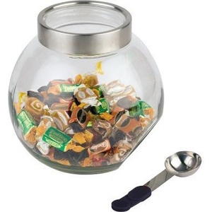 Magnetic Glass <b>Spice</b> <b>Jar</b> with Stainless Steel Spoon 2.2L 20 X 18 cm Transparent Silicone Handle - Product Image 3