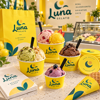 Gobelets à glace artisanale personnalisés AT PACK avec logo |   Bols, cuillères et fournitures à emporter de qualité supérieure pour les cafés et les gelaterie