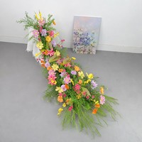 Chemin de table floral en cascade de roses artificielles en soie, style forêt, pour mariage, événements extérieurs, allée de table, hôtel, fête