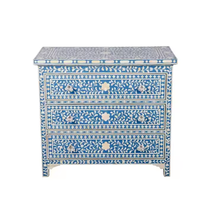 Commode à 7 tiroirs en nacre incrustée, peinte à la main, écologique, artisanale de haute qualité, design traditionnel, salon - Product Image 6