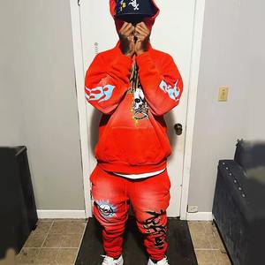 ชุดคอลเลคชั่นฤดูหนาวสำหรับผู้ชาย, กางเกงคอลเลกชั่นผ้าฝ้ายโพลีเอสเตอร์ระบายอากาศผ้าฟลีซด้านในมีฮู้ดกางเกงขายาวเย็บต่อกัน - Product Image 4