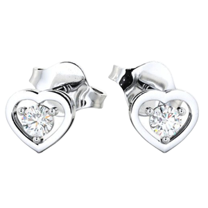 Pendientes de tuerca de diseño español a la moda, joyería fina de oro blanco de 14K, diamantes cultivados para mujer - Product Image 2