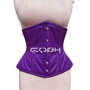 Corsé Morado Brillante con Cierre Frontal, Corsé Glamuroso para Fiestas - Product Image 5