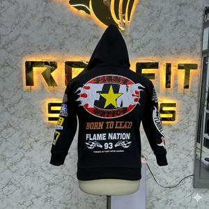 Sweat à capuche zippé de qualité durable, imprimé ivoire, fabriqué en usine à bas prix, sweats à capuche pour hommes, nouvel arrivage - Product Image 3