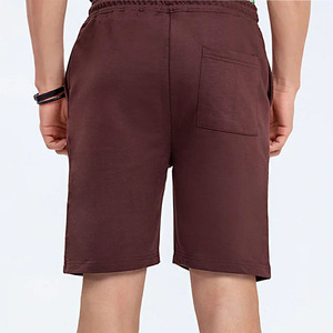 Pantalones cortos de verano de alta calidad para hombre, pantalones cortos transpirables de algodón a media cintura con cierre de cordón, pantalones cortos de patrón sólido - Product Image 4