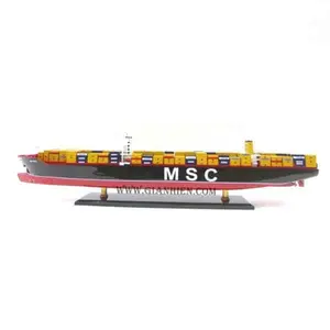 Gia Nhien Fabricant Approuvé Conception Personnalisée quantité minimale de commande Basse Navires Commerciaux MSC OSCAR MODÈLE DE BATEAU EN BOIS _ ARTISANAT EN BOIS - Product Image 1