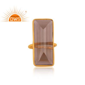 Nuevas llegadas Anillo de piedras preciosas ahumadas naturales chapadas en oro de 18 quilates de plata para mujer Proveedor de joyería de diseño personalizado - Product Image 3