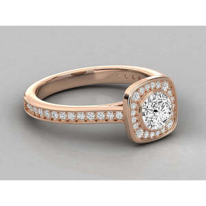 Bague solitaire en or 14 carats avec diamant rond brillant pour femme - Product Image 1