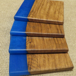 Posavasos de madera artesanal de primera calidad para bebidas, juego de posavasos de madera con parte superior con impresión artística para decoración de mesa en el hogar u oficina. - Product Image 2